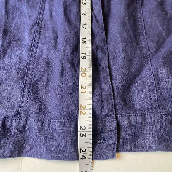 Michael Stars Jean Linen Jacket 100% Woven Linen 3XL in Blue (Nocturnal) - Picture 11 of 13